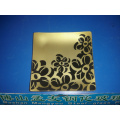 Haonai 210818 glass tempered plate with gold color,square tempered plate.